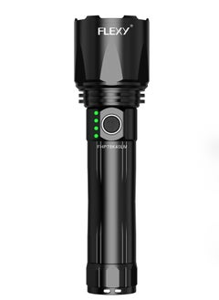 Buy FLEXY Rechargeable LED Flashlight: CREE LED, 1500LM, 40W, 2800M Coverage, Zooming Illumination, 4000mAh Battery, 4-9 Hours Operation, 3-Hour Charge, 2-Year Warranty - Long-Lasting Performance! in Saudi Arabia