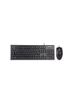 Buy Wired Keyboard Mouse With Silent Click Desktop KR-8572S , Black in UAE