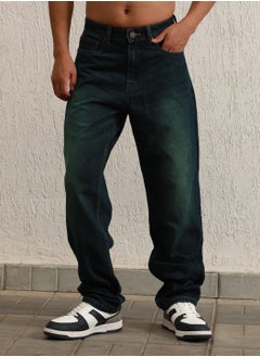 Buy Men Straight Fit Pure Cotton Light Fade Jeans in UAE