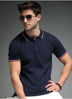 Buy Polo Collar Short Sleeves Cotton Regular T-shirt in UAE