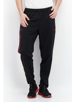 Buy Men Sportswear Fit Drawstring Training Track Pants, Black/Red in UAE