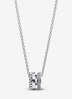 Buy Pandora Signature Logo Pave & Beads Necklace for Women in UAE