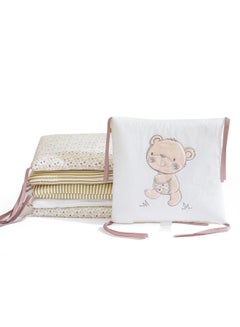 Buy Baby Cot Bumper, Crib Bumper Wrap Around Protection 100% Cotton Bed Sleep Bumper Gift for Newborns Baby Kids in Saudi Arabia