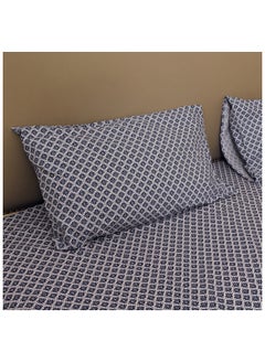 Buy 3 Piece Hometex Design 100 % Cotton King Size Printed Flat Sheet Set GRAPHIC TRIBU - 1 Flat Sheet (240x260 cm) + 2 Pillow Covers (50x75 cm) in UAE