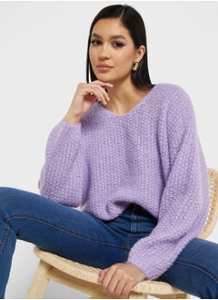 Buy V-Neck Knitted Sweater in Saudi Arabia