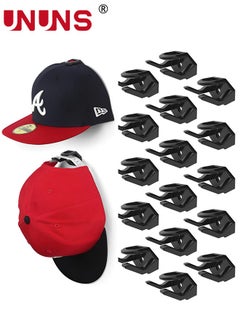 Buy 16 Packs Adhesive Hat Hooks For Wall,Strong Hat Rack For Baseball Caps,Minimalist Hat Organizer Display For Home Decor,Hat Hold Hanger For Wall,Door,Closet,Black in UAE