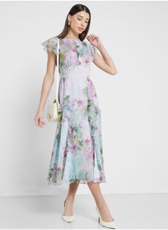 Buy Waterfall Ruffle Dress in UAE