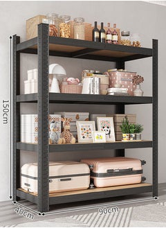 Buy 4 Tier Standing Storage Rack Shelf Unit  for Kitchen Garage Home Closet Office Heavy Duty Shelves in UAE