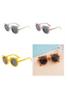 Buy Summer Round Frame Bear Set Of 4 Sunglasses For Children in Saudi Arabia