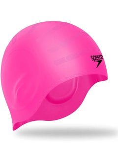 Buy Silicone Swim Cap Waterproof with 3D Ear Protection for Adults, Pink in Egypt