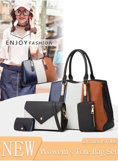 Buy 4pcs Women Fantionable Handbag and Satchel Clutch Purse Leather Tote Shoulder Bag Large Satchel Top Handle Work Bag Crossbody bag Set in Saudi Arabia