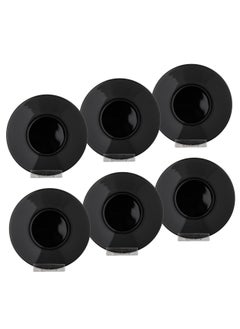 Buy Set of 6 porcelain plates, black, size 15 cm in Saudi Arabia