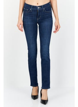 Buy Women Slim Fit Mid Rise Stretchable Jeans, Navy in UAE