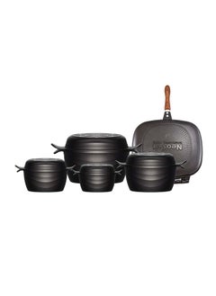 Buy 9-Piece Cookware Set (4 Casseroles (18,20,24,30 )cm/4 Multi Lid/Double Grill 36 cm in Egypt