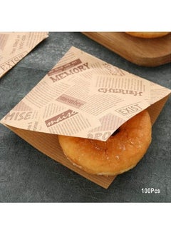 Buy Kraft Paper Packing Bags, 100PCS Letters Printed Pastry Donut Bread Bags, Wedding Decoration Food Greaseproof Paper Bags, Sandwich Packing Bags in UAE