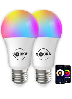 Buy Smart LED Bulb E27 - 10W - Pack of 2 - WIFI Control Color Adjustable Light Works with Alexa/Google Home RGB+CW+WW in UAE