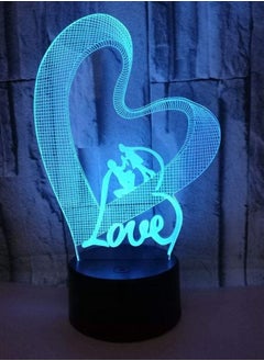 Buy Love LOVE 3D LED colorful gradient Multicolor Night Light Valentine's Day creative gift atmosphere with sleeping small table lamp in UAE