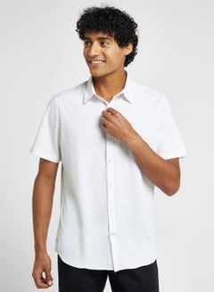 Buy Thomas Scott Classic Slim Fit 4 Way Stretch Spread Collar Casual Shirt in UAE