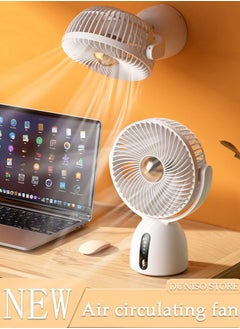 Buy Table Air Circulator Fan Mini Personal 4 Speeds Portable Table Fan 90° Adjustment Portable Desk Fan with Hook Wall Mounted Fan for Whole Room Home Bedroom Office in Saudi Arabia