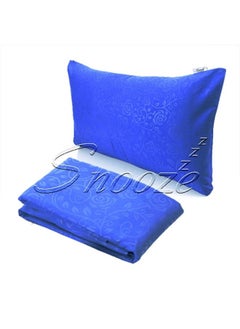 Buy Snooze Flat Jakared microfiber Bed Sheet - Blue  (flowery design) 180*240 Cm + Free Pillowcase in Egypt