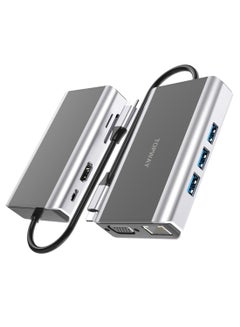 اشتري USB C Hub,9 In 1 Type C Adapter With 4K HDMI Port,VGA Port,RJ45 Gigabit Ethernet Adapter,1 SD & TF Card Slot,1 PD Quick Charge Port,3 USB 3.0 Ports في الامارات