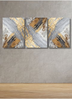 Buy Decorative Wall Art Painting with an Abstract design, 3 pieces, size 120x60 cm in Saudi Arabia