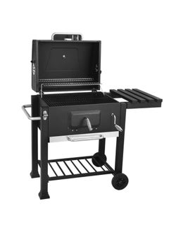 Buy Trolley Charcoal Barbecue Grill A picnic BBQ Outdoor Patio Garden with Side Trays and Storage Shelf in UAE