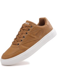 Buy Men's Classic Low Top Shoes Fashion Sneaker with Soft Insole Causal Dress Shoes for Men Comfortable Walking Skate Shoes Brown in UAE