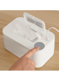 Buy Baby Wipe Warmer, USB Powered Wipe Warmer with Thermostat Temperature Control, Portable Wipe Warmer, Silent & Moisturizing, Heat Preservation for Baby Wipes, Tissues, Wet Wipes Dispenser for Travel and Home Use, White in UAE