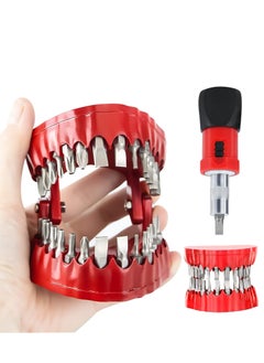 اشتري Screwdriver Bit Organizing Holder Set, Upgrade Bit Holder,  Magnetic Denture Drill Bit Holder with 28 Drill Bits |Fits 1/16"-1/4" Hex Bit and Drive Bit Adapter في الامارات