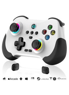 Buy Mobile Gaming Controller for iPad/iPhone/Tablet, Cloud Controller Remote Joystick for iOS/Android, Wireless Switch Controller with Macro Buttons/Hall-Rocker/Hall-Trigger/Dual Vibration (White) in Saudi Arabia