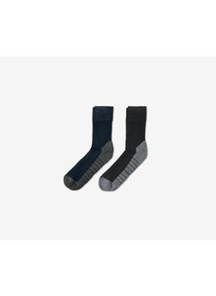 Buy Men Outdoor 2 Pairs Of Socks, Black and Grey in UAE