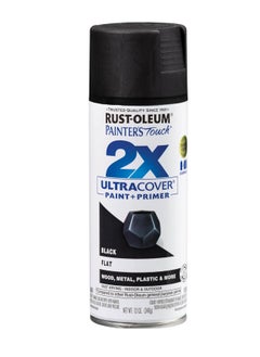 Buy Rust-Oleum 334020 painter's 2X ultra cover spray paint 12 oz Flat Black in UAE