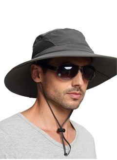 Buy Sun Hat for Men/Women, Summer Outdoor Sun Protection Wide Brim Bucket Hat Waterproof Breathable Packable Boonie Hat for Safari Fishing Hiking Beach Golf in Saudi Arabia