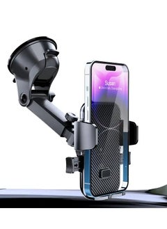 Buy Car Phone Holder Dashboard Adjustable Car Mobile Stand Windshield Car Cradle Suction Compatible For iPhone 15 Pro Max - Car Mobile Holder in UAE