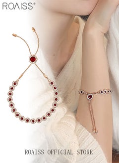 اشتري Trendy Rhinestone Crystal Bracelet Wedding Bridal Bracelet for Women Girls Cubic Zircon Adjustable Charms Bracelet for Women في السعودية