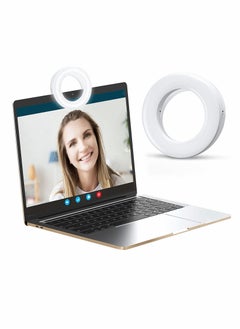 Buy Zoom Call Light, Laptop Light for Video Conferencing, Phone Selfie Ring LED Circle Mini Call, Self Broadcasting, Live Streaming,Online Meeting, Photography (White) in Saudi Arabia