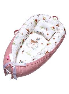 Buy Baby Lounger,Baby Nest for Sleeping,Ultra Soft Breathable,Portable Cotton Newborn Bassinet Mattress for Baby,Baby Bionic Bed For Bedroom, Gift for 0-12 Months Newborn(Deer) in Saudi Arabia