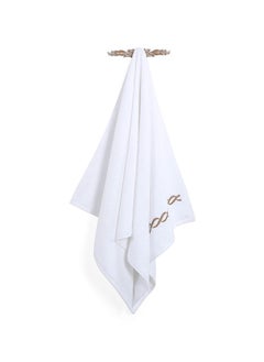 Buy Hotel Chain Embroidery Bath Sheet, White & Gold - 500 GSM, 85x165 cm in UAE