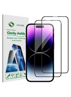 Buy 2Pack for iPhone 14 Pro Max Screen Protector Anti-Scratch Tempered Glass Clear HD Edge to Edge Full Coverage 9H Case Friendly Film 6.7 inch in UAE