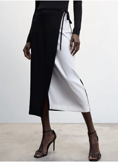 Buy Tie Detail Midi Skirt in UAE