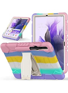 Buy Samsung Galaxy Tab S8 Plus/S7 Plus/ S7 FE Case 12.4'' ,Full-body Drop-proof Protection Sturdy Case for Kids Students-Colorful Pink in Saudi Arabia