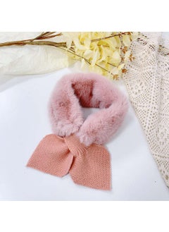 اشتري Kids Winter Knit Scarf Plaid Warm Neck GaiterScarf Pink Scarf Pink في الامارات