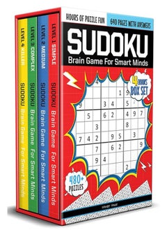 اشتري Sudoku - Brain Games For Smart Minds Box Set Of 4 Books : Booster Puzzles Kids, 480 + Fun Games. Combo Easy, Hard, Killer, Complex Levels. في الامارات