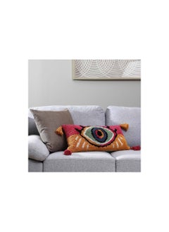 Buy Eyelesh Hand Tufted Filled Cushion 30x60cm-pink in UAE