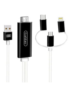 اشتري 3 in 1 HDMI Cable HDTV Adapter AV Cable for Lightning/Micro USB/Type C to HDMI 1080P For iPhone Android Phones في الامارات