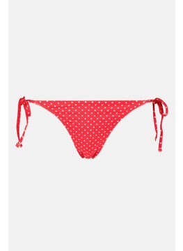 اشتري Women Micro Dots Side Tie Bikini Bottom, Red في الامارات