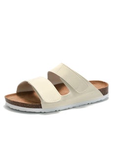 اشتري Casual Sandals Double Strap Beach Shoes Men's Cork Slippers White في الامارات