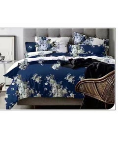 Buy Petals and Floral Designs Single-Size Duvet Cover Set, Multicolour -160x210cm, Fitted sheets size (120x200)+30cm Cotton+Polyester in UAE