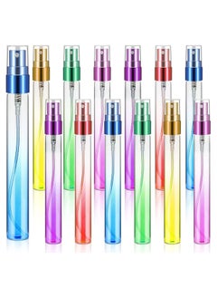 Buy 【Sufficient Quantity to Choose】the package comes with 12 pieces of colorful glass perfume spray bottles in 6 gradient colors 2 pieces for each color with a capacity of approx 10 ml sufficient to store your perfume makeup water in UAE